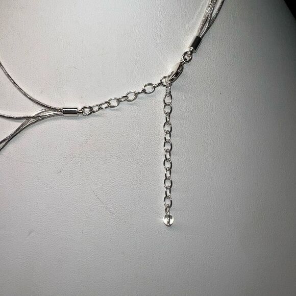 Multi Layer Silver‎ Tone Silver Disc Station Necklace - Picture 8 of 10